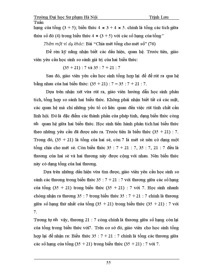 image for page Rèn tư duy lôgic cho học sinh lớp 4 thông qua các phép suy luận quy nạp trong dạy học các tính chất quy tắc thực hành bốn phép tính 1