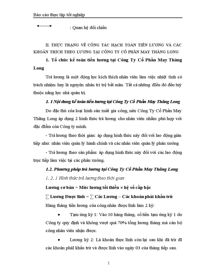 image for page Hạch toán công tác kế toán tiền lương và các khoản trích theo lương tại công ty cổ phần may thăng long 1
