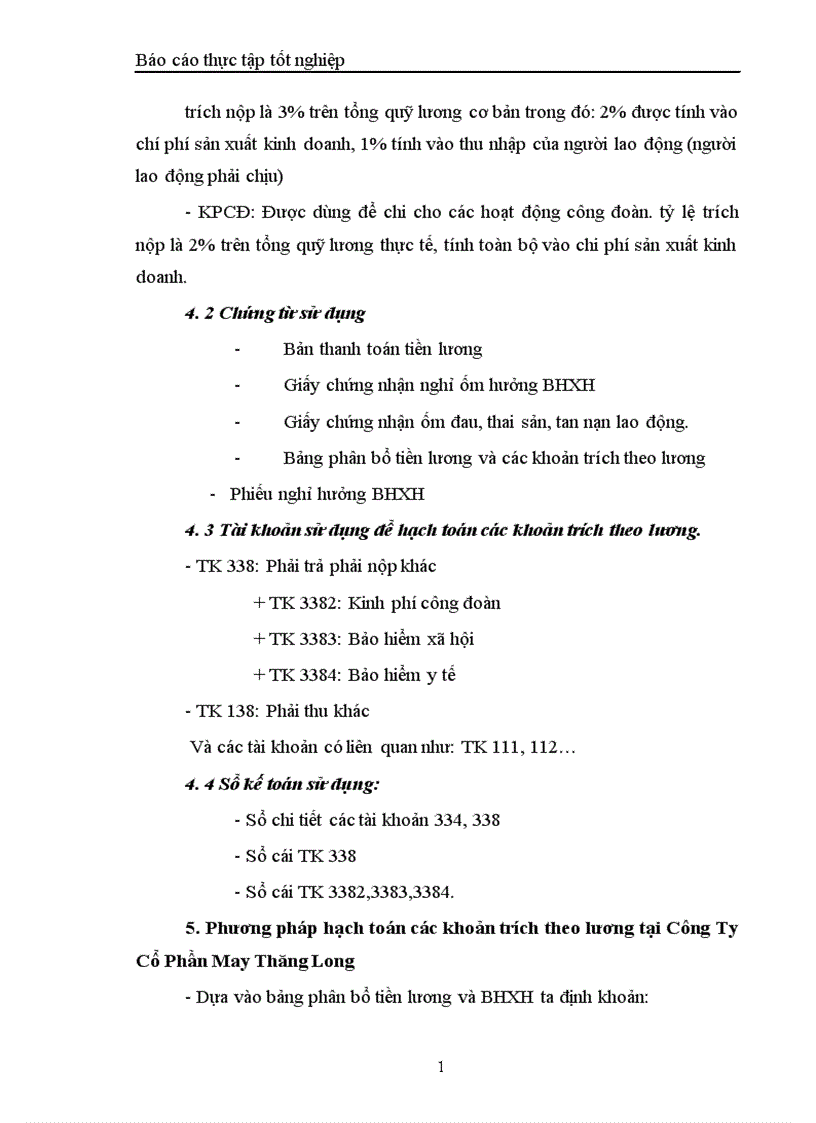 image for page Hạch toán công tác kế toán tiền lương và các khoản trích theo lương tại công ty cổ phần may thăng long 1