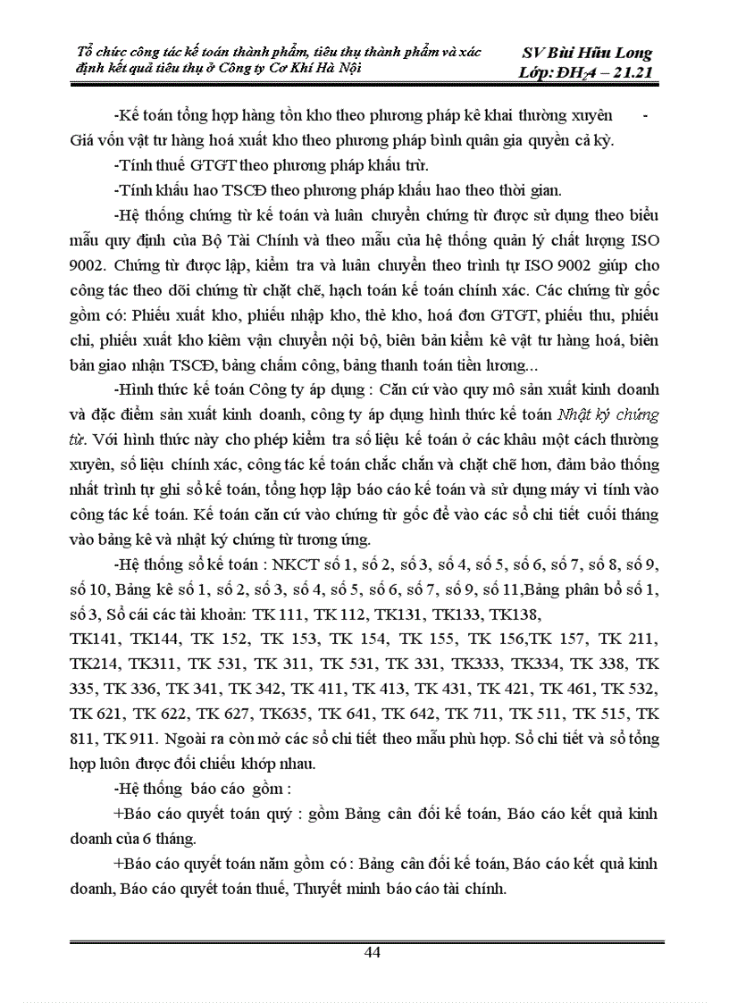 image for page Tổ chức công tác kế toán thành phẩm và tiêu thụ thành phẩm và xác định kết quả tiêu thụ ở công ty cơ khí Hà Nội 1