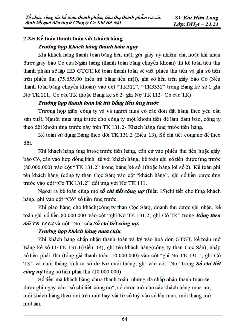image for page Tổ chức công tác kế toán thành phẩm và tiêu thụ thành phẩm và xác định kết quả tiêu thụ ở công ty cơ khí Hà Nội 1