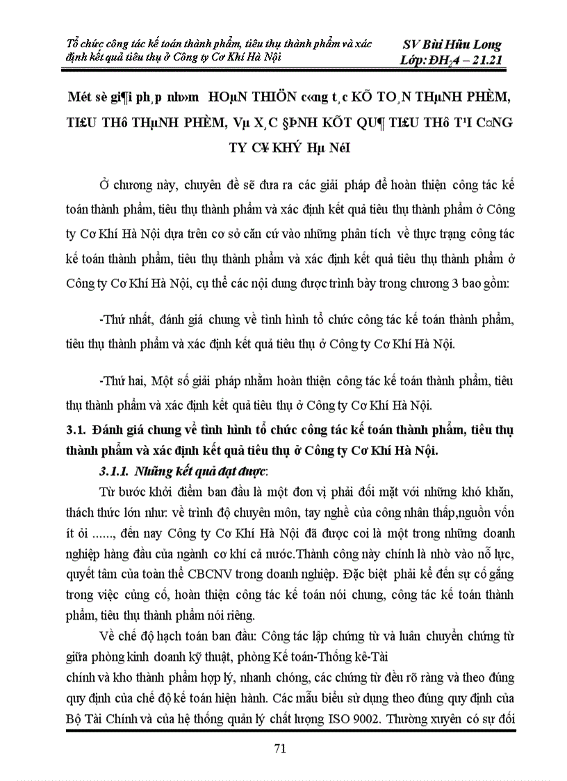 image for page Tổ chức công tác kế toán thành phẩm và tiêu thụ thành phẩm và xác định kết quả tiêu thụ ở công ty cơ khí Hà Nội 1