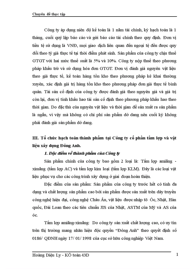 image for page Tổ chức hạch toán thành phẩm tiêu thụ thành phẩm và xác định kết quả tiêu thụ tại Công ty cổ phần tấm lợp và vật liệu xây dựng Đông Anh 1