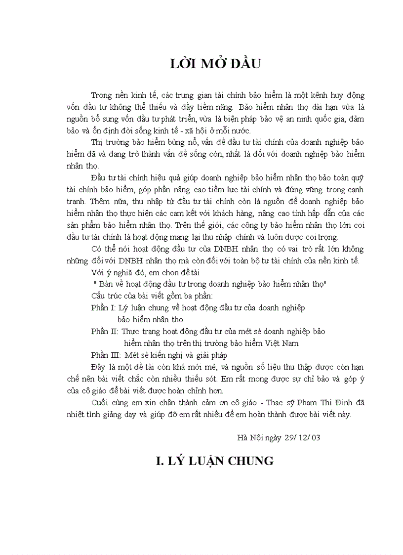 image for page Bàn về hoạt động đầu tư trong doanh nghiệp bảo hiểm nhân thọ 1