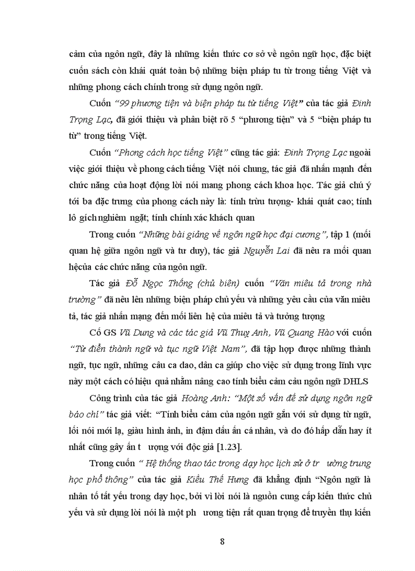 image for page Một số biện pháp sư phạm nhằm nâng cao tính biểu cảm của ngôn ngữ trong dạy học lịch sử ở trường THPT vận dụng qua chương trình lớp 10 chương trình chuẩn