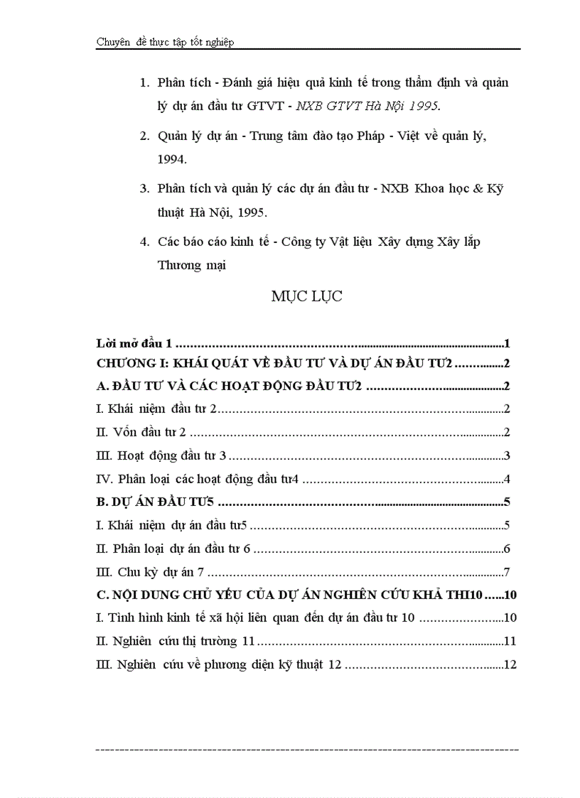 image for page Phân tích dự án đầu tư xây dựng tổ hợp sản xuất bê tông thương phẩm và bê tông đúc sẵn của Công ty vật liệu xây dựng và xây lắp thương mại Bộ thương mại 1