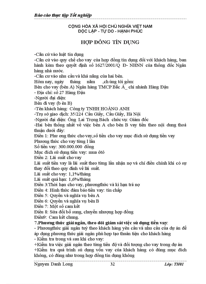 image for page Báo cáo thực tập tốt nghiệp về tín dụng ngân hàng