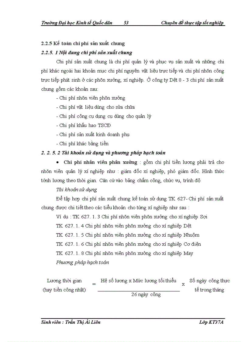 image for page Hoàn thiện kế toán chi phí sản xuất và tính giá thành sản phẩm tại Công ty TNHHNN MTV Dệt 8 3 1