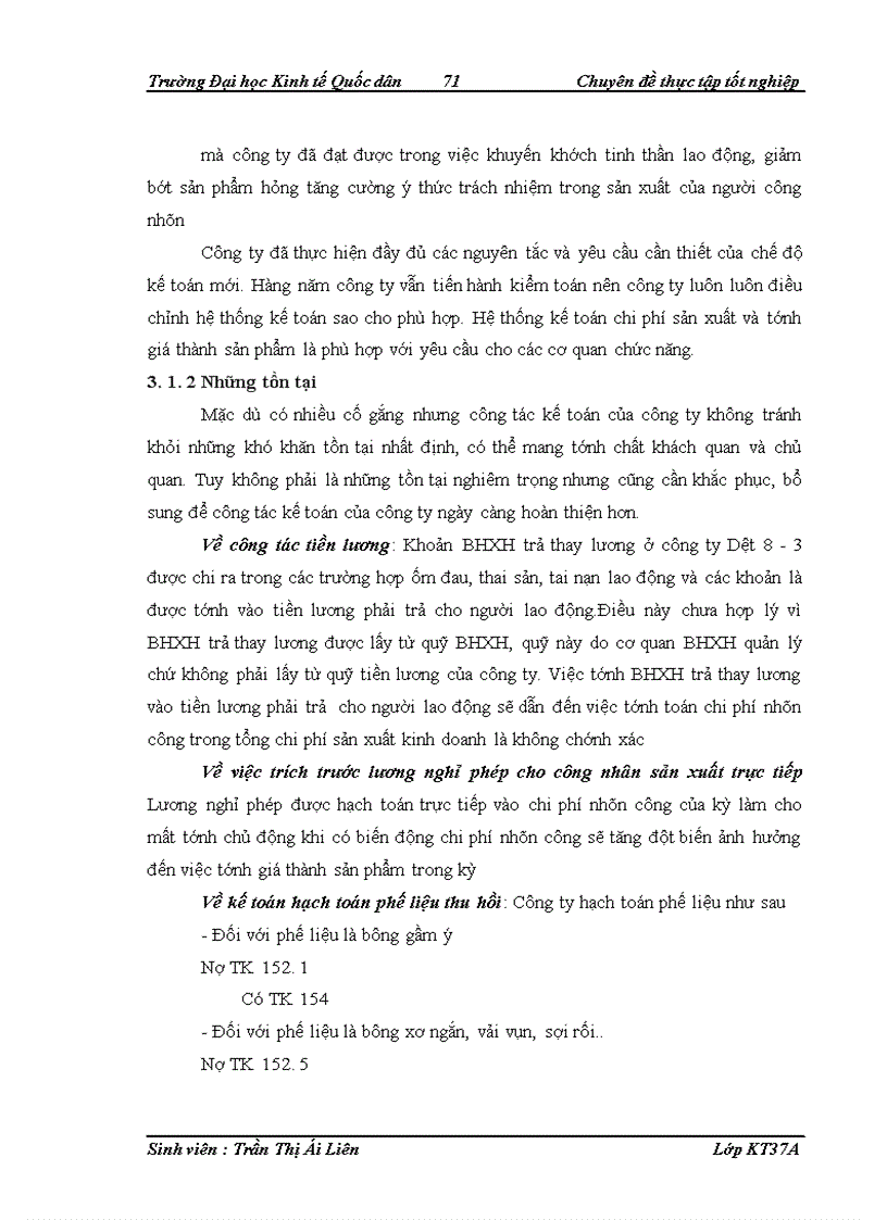image for page Hoàn thiện kế toán chi phí sản xuất và tính giá thành sản phẩm tại Công ty TNHHNN MTV Dệt 8 3 1