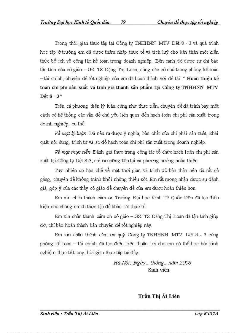 image for page Hoàn thiện kế toán chi phí sản xuất và tính giá thành sản phẩm tại Công ty TNHHNN MTV Dệt 8 3 1