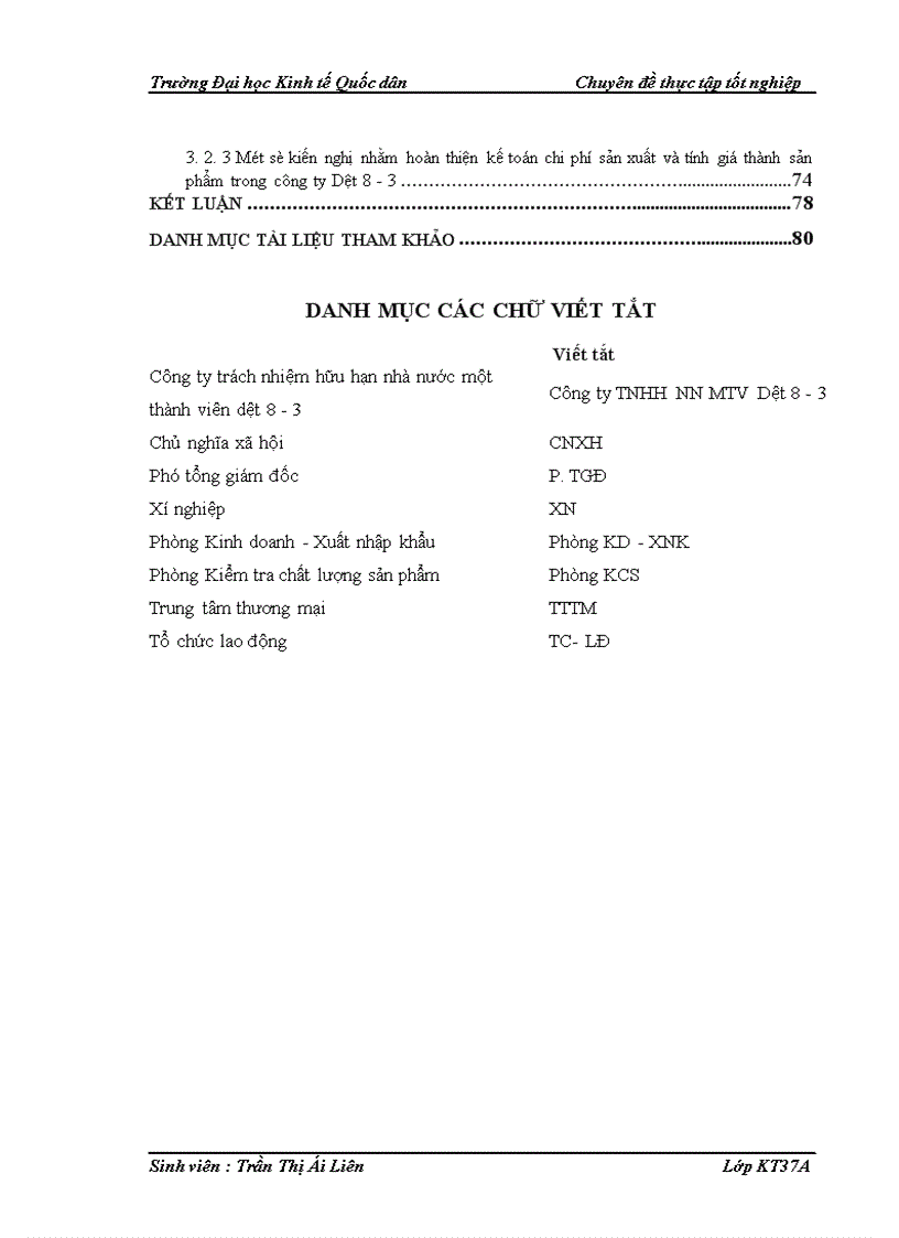 image for page Hoàn thiện kế toán chi phí sản xuất và tính giá thành sản phẩm tại Công ty TNHHNN MTV Dệt 8 3 1