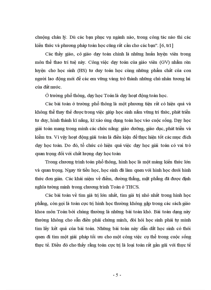 image for page Rèn luyện năng lực giải toán cho học sinh trung học cơ sở thông qua các bài toán cực trị trong hình học phẳng 1