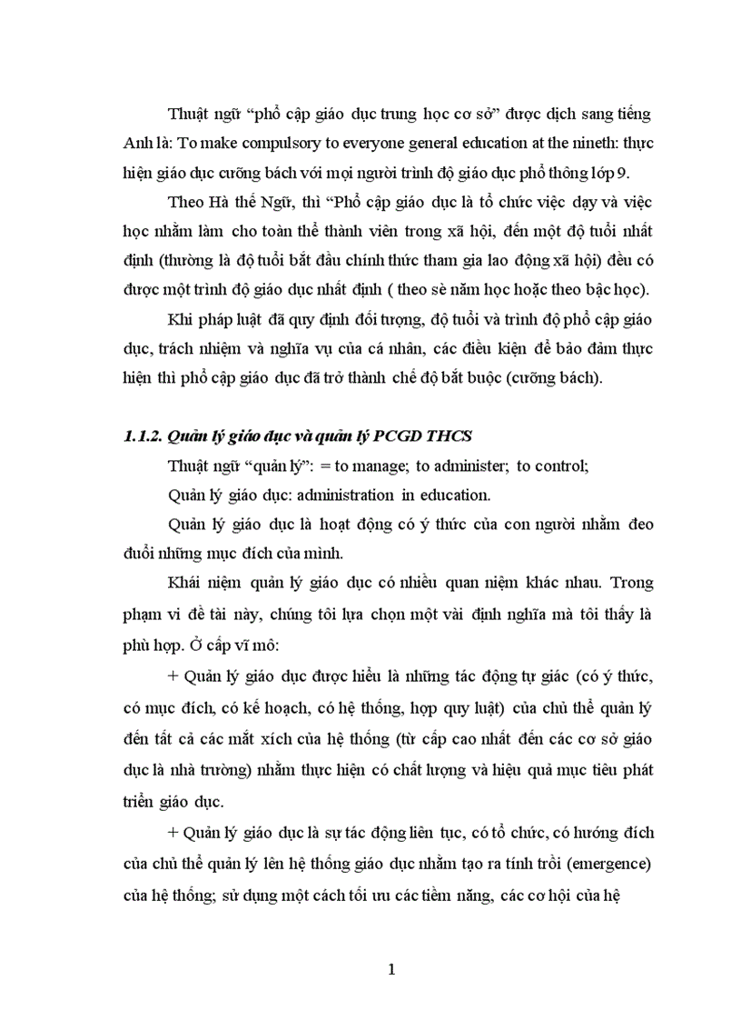 image for page Một số biện pháp quản lý công tác phổ cập giáo dục trung học cơ sở ở tỉnh Yên Bái đến năm 2010 1