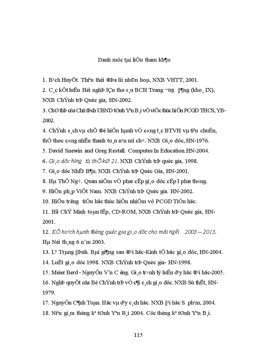 image for page Một số biện pháp quản lý công tác phổ cập giáo dục trung học cơ sở ở tỉnh Yên Bái đến năm 2010 1