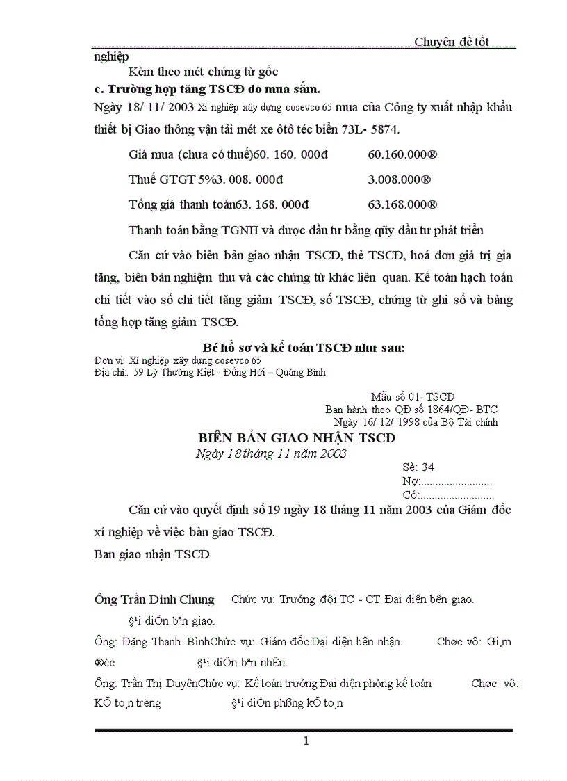 image for page Tổ chức công tác kế toán TSCĐ ở Xí nghiệp xây dựng COSEVCO65