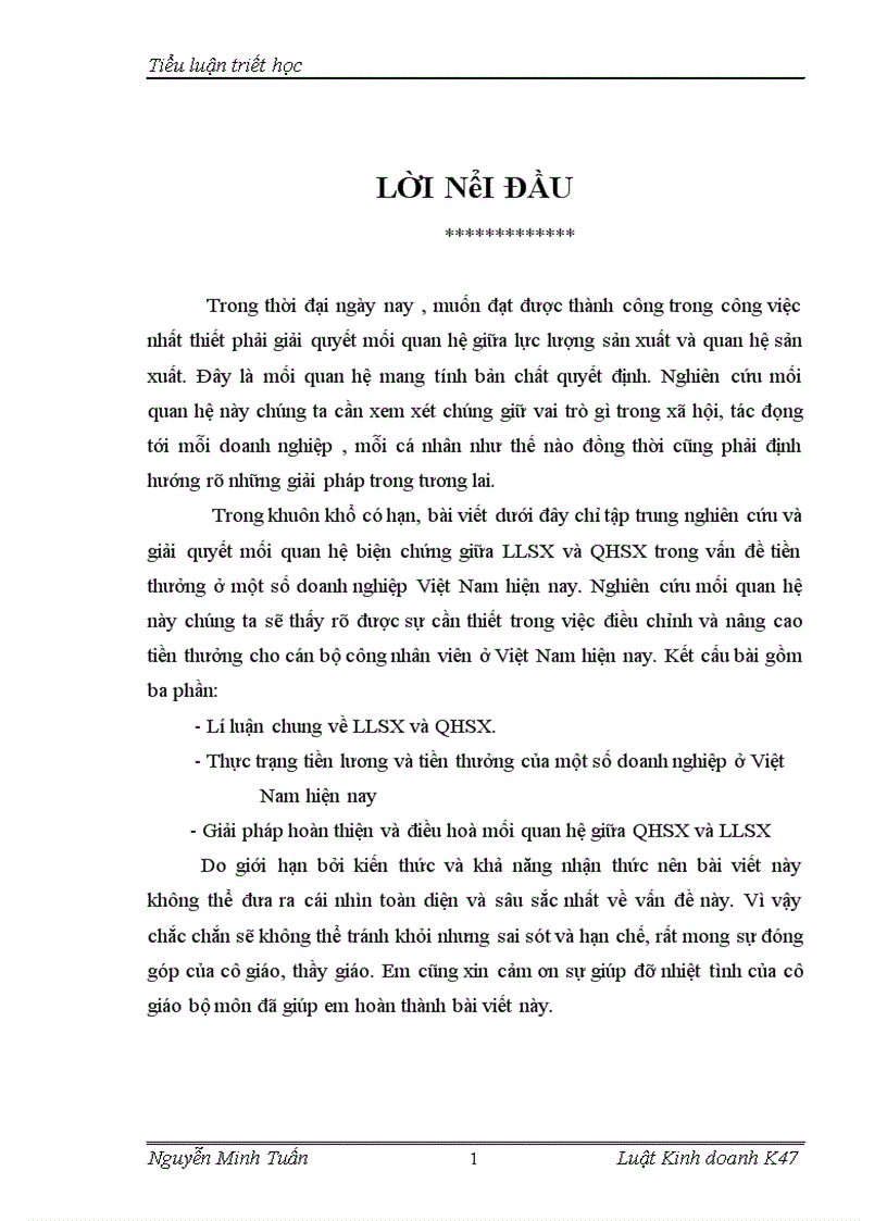 image for page Mối quan hệ biện chứng giữa LLSX và QHSX trong vấn đề tiền thưởng ở một số doanh nghiệp Việt Nam hiện nay