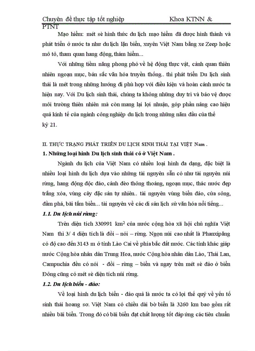 image for page Phát triển du lịch sinh thái gắn với vấn đề bảo tồn thiên nhiên và bản sắc văn hóa dân tộc ở Việt Nam