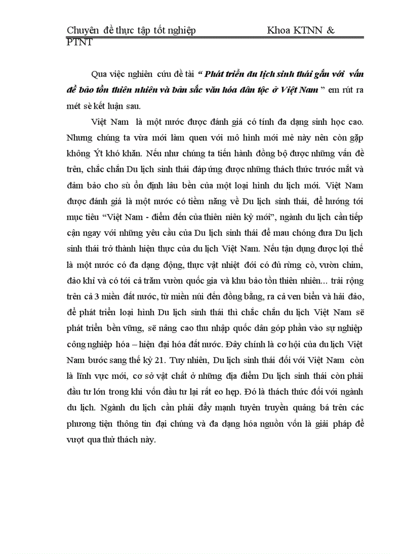 image for page Phát triển du lịch sinh thái gắn với vấn đề bảo tồn thiên nhiên và bản sắc văn hóa dân tộc ở Việt Nam