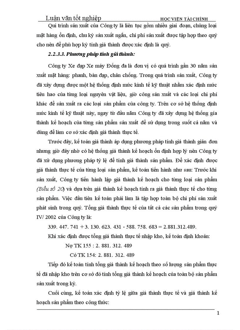image for page Tổ chức công tác kế toán tập hợp chi phí sản xuất và tính giá thành sản phẩm ở Công ty xe đạp xe máy Đống Đa Hà Nội