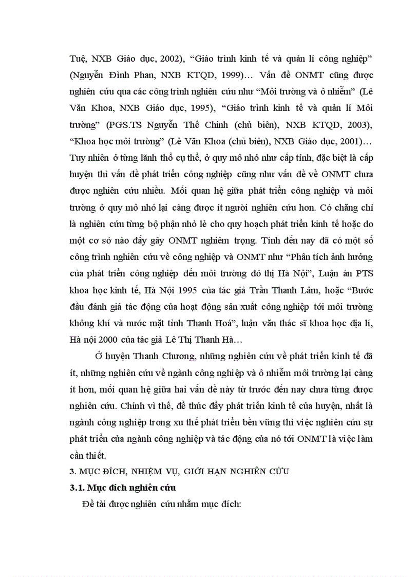 image for page Phát triển công nghiệp và tác động của nó lên ô nhiễm môi trường ở huyện Thanh Chương tỉnh Nghệ An
