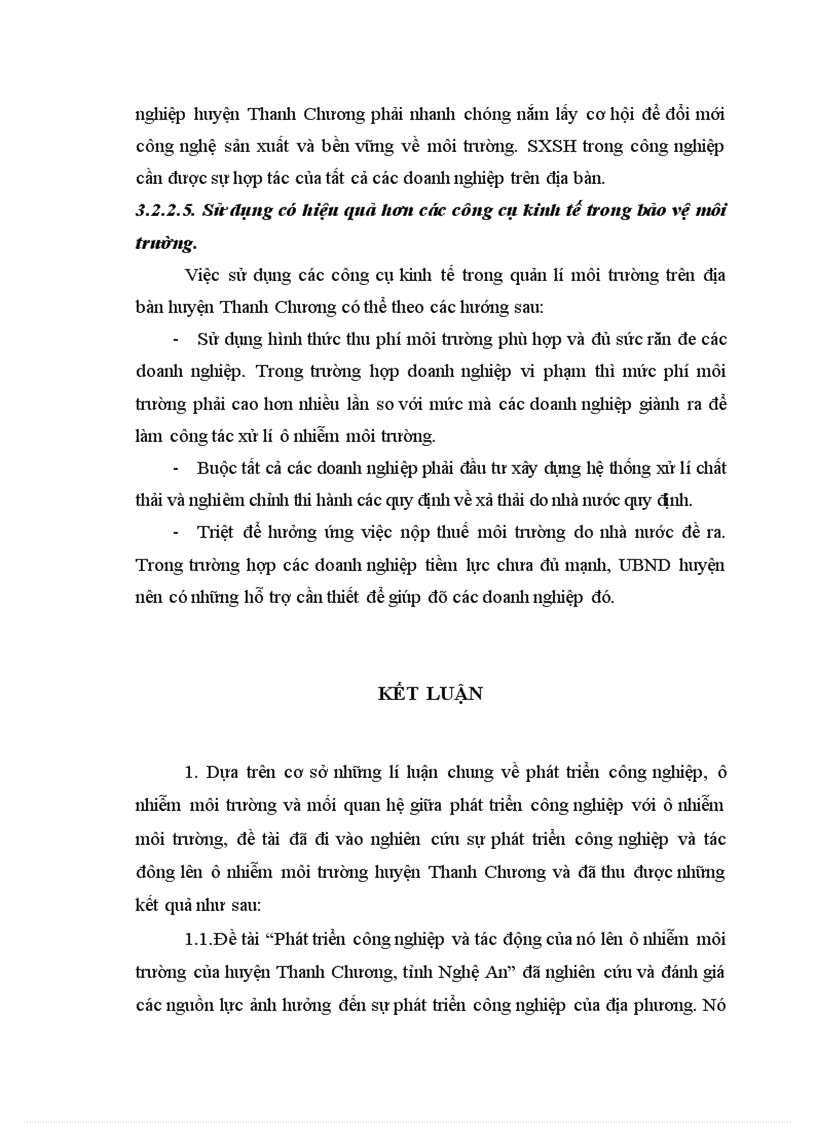 image for page Phát triển công nghiệp và tác động của nó lên ô nhiễm môi trường ở huyện Thanh Chương tỉnh Nghệ An