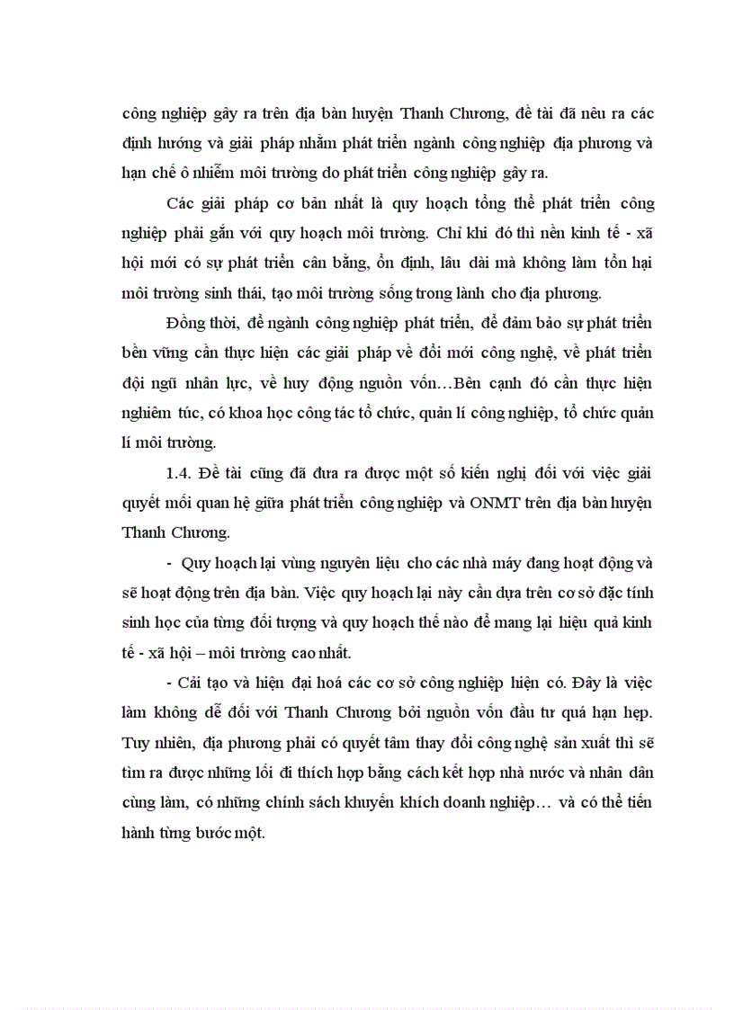 image for page Phát triển công nghiệp và tác động của nó lên ô nhiễm môi trường ở huyện Thanh Chương tỉnh Nghệ An