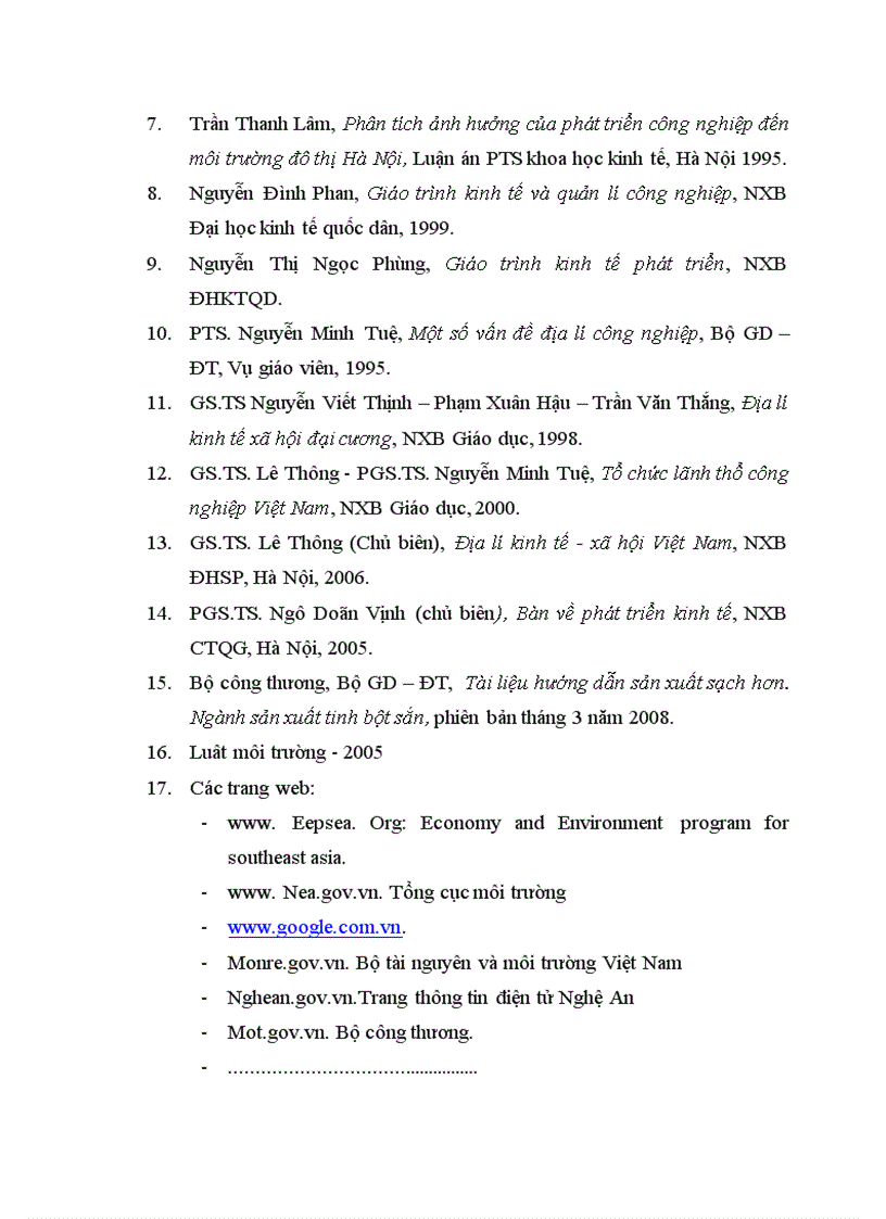 image for page Phát triển công nghiệp và tác động của nó lên ô nhiễm môi trường ở huyện Thanh Chương tỉnh Nghệ An