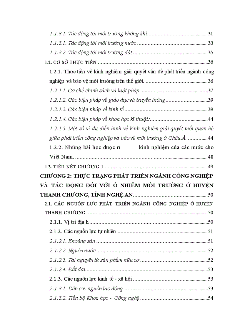 image for page Phát triển công nghiệp và tác động của nó lên ô nhiễm môi trường ở huyện Thanh Chương tỉnh Nghệ An