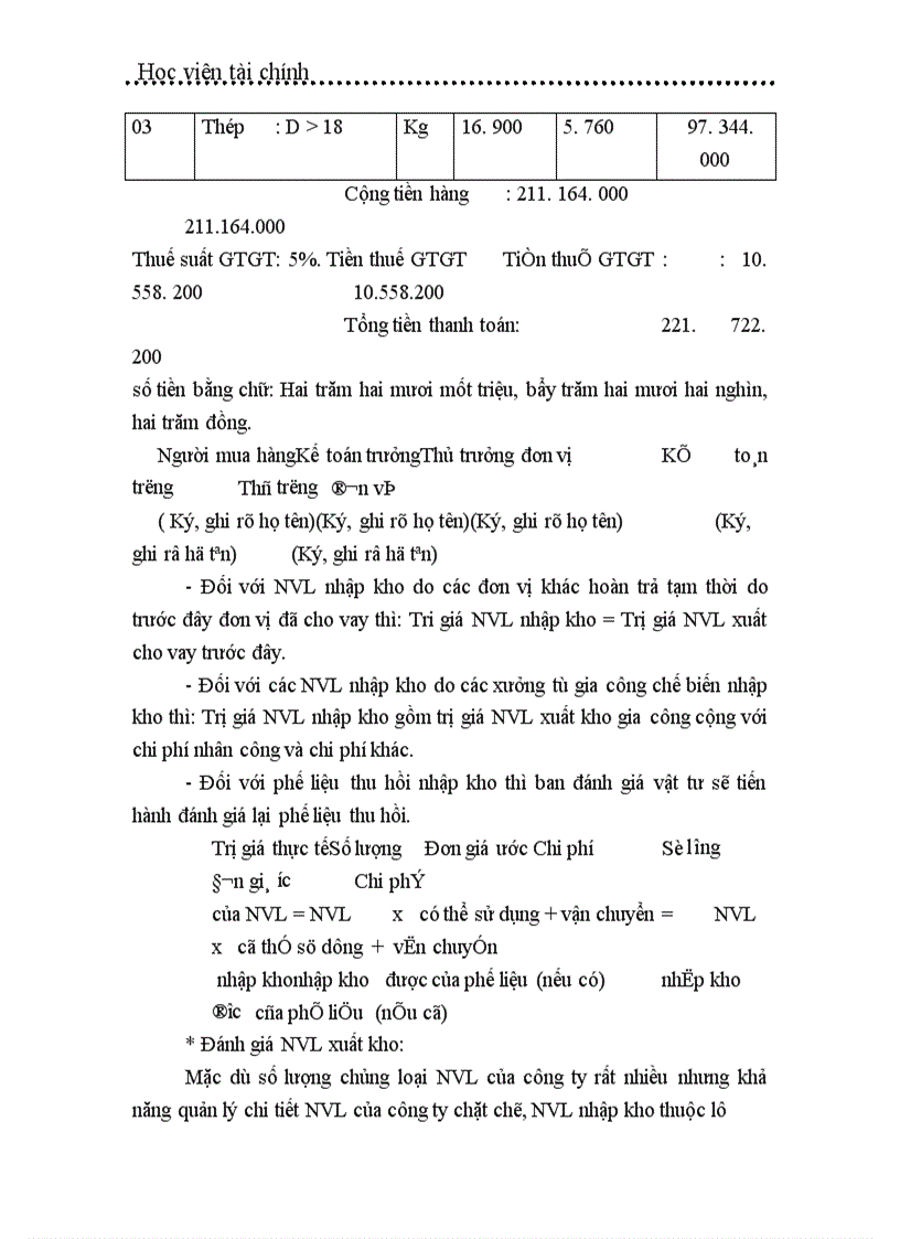 image for page Tổ chức công tác kế toán nguyên vật liệu ở công ty Tây Hồ