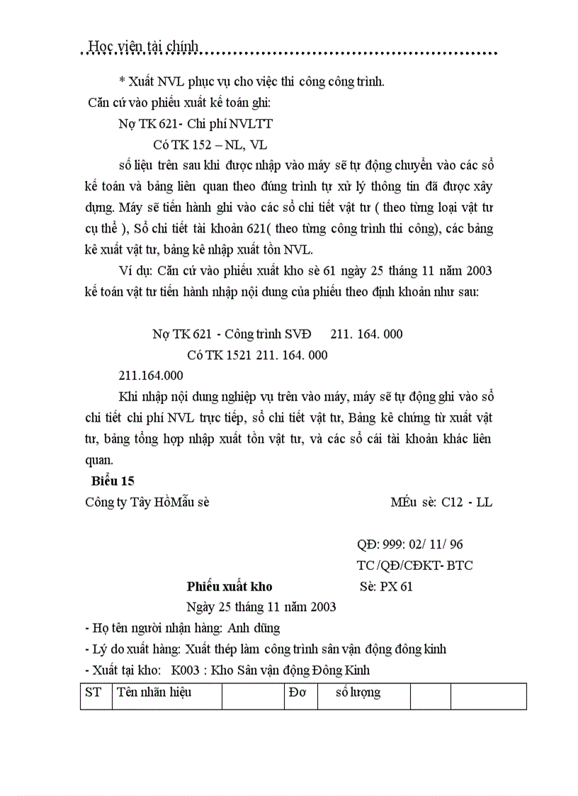 image for page Tổ chức công tác kế toán nguyên vật liệu ở công ty Tây Hồ