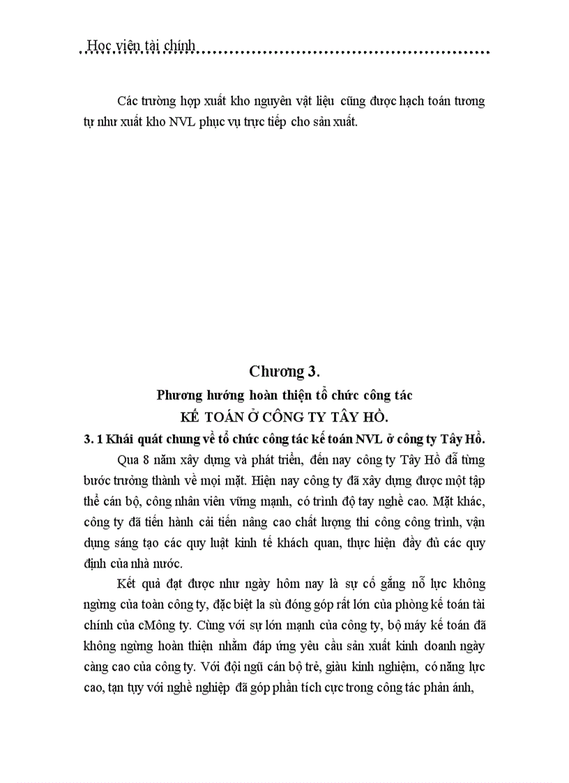 image for page Tổ chức công tác kế toán nguyên vật liệu ở công ty Tây Hồ