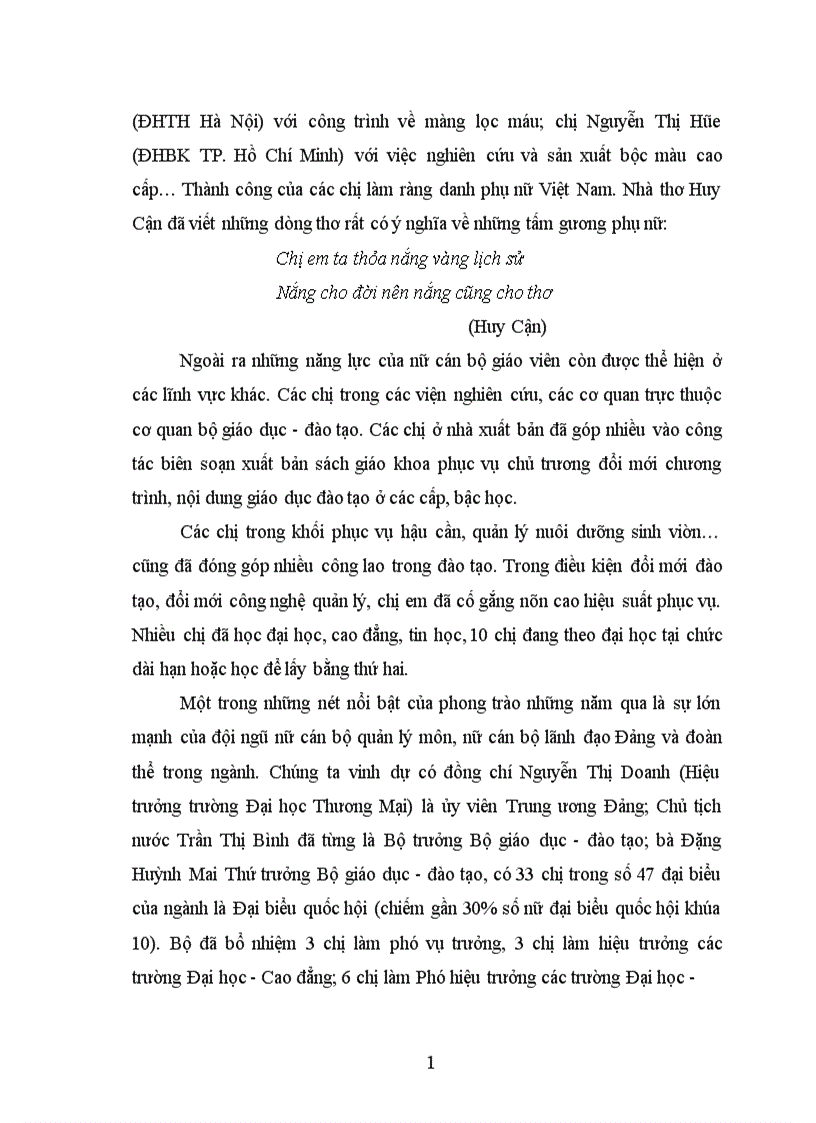 image for page Đội ngũ trí thức nữ ngành giáo dục đào tạo trong sự nghiệp công nghiệp hóa hiện đại hóa ở nước ta hiện nay