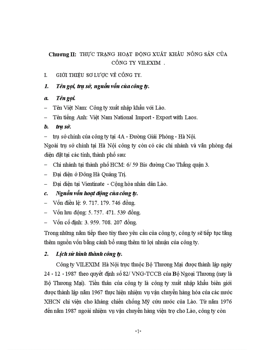 image for page Một số giải pháp chủ yếu nhằm thúc đẩy xuất khẩu hàng nông sản của công ty VILEXIM 1