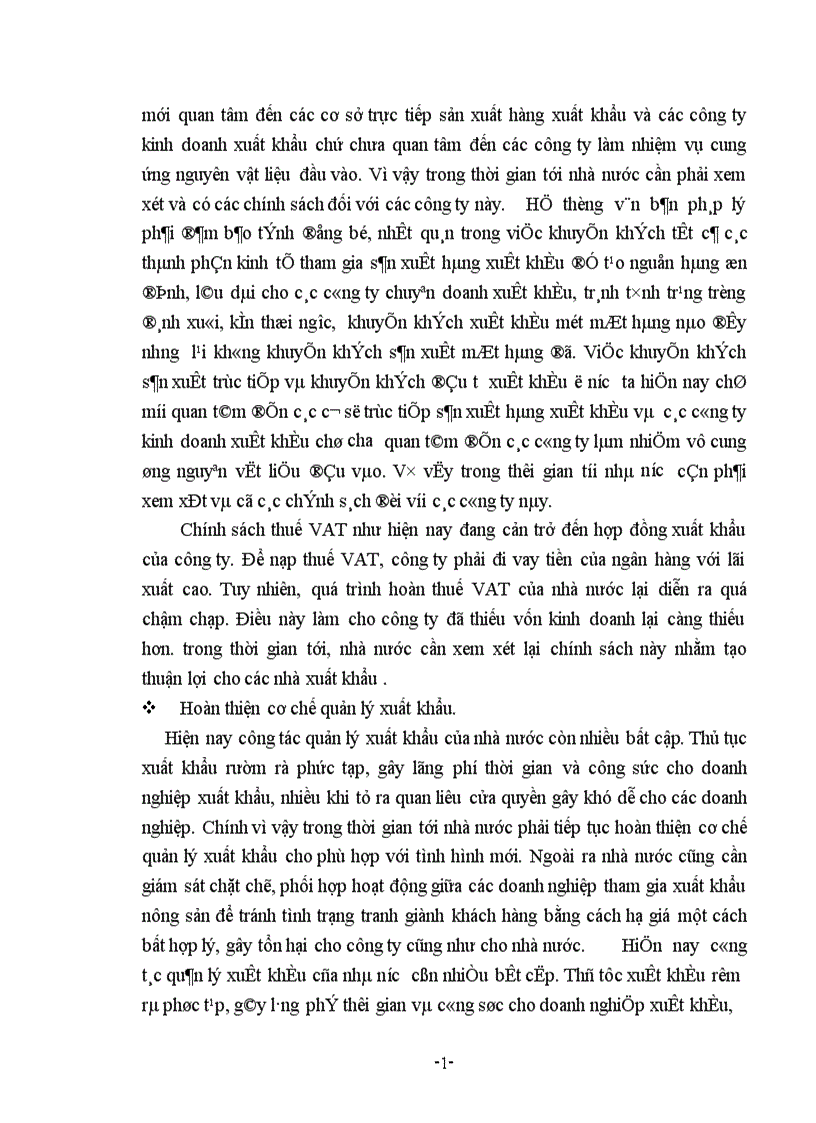 image for page Một số giải pháp chủ yếu nhằm thúc đẩy xuất khẩu hàng nông sản của công ty VILEXIM 1