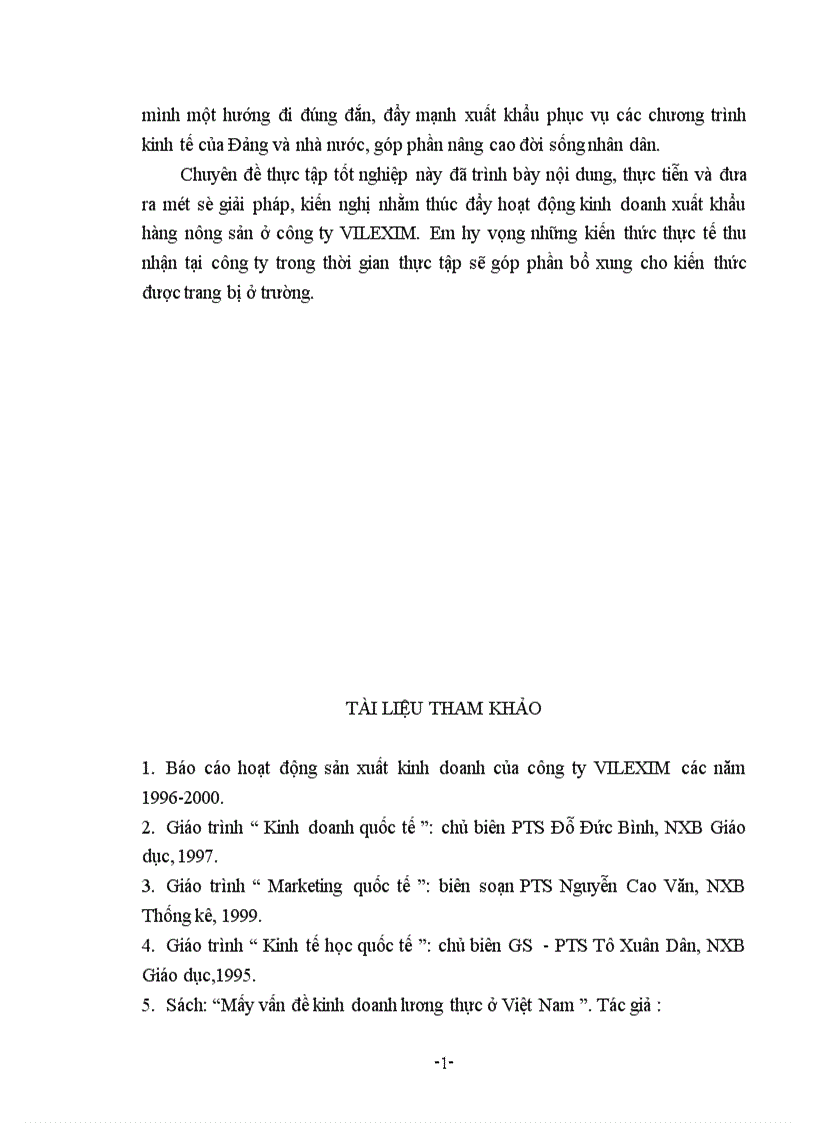 image for page Một số giải pháp chủ yếu nhằm thúc đẩy xuất khẩu hàng nông sản của công ty VILEXIM 1