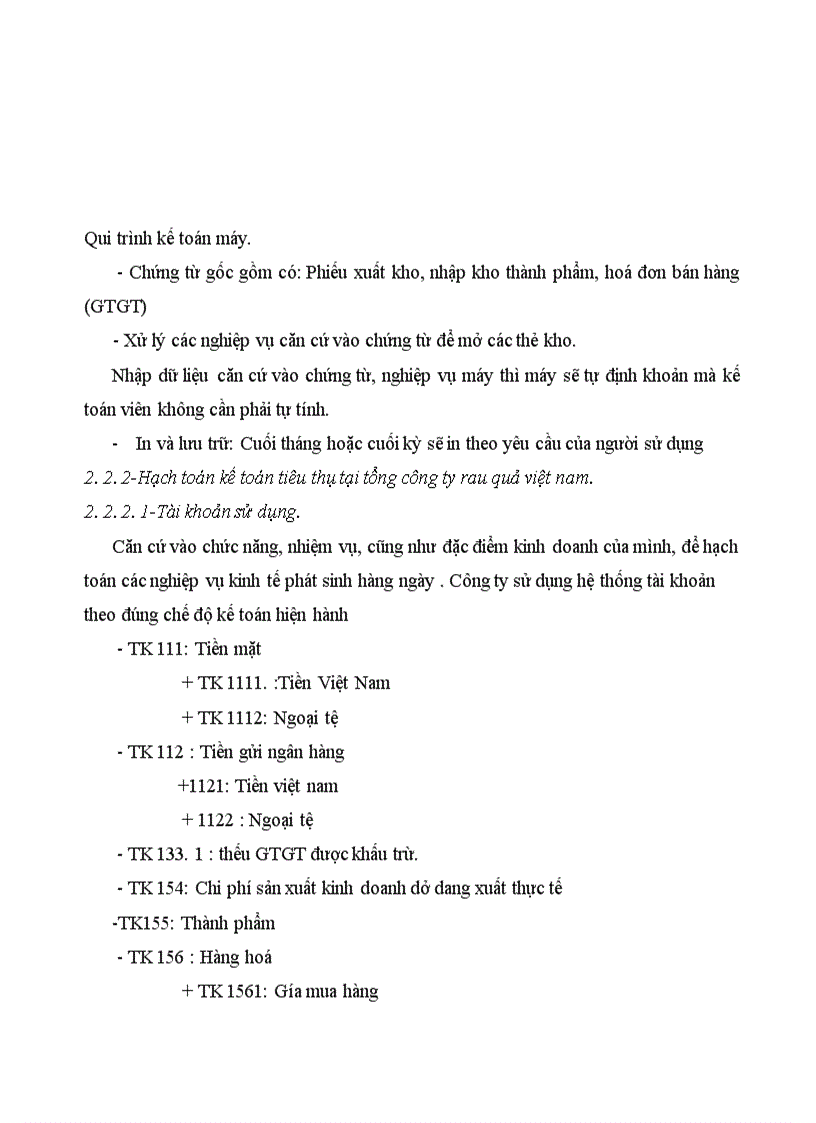 image for page Tổ chức hạch toán thành phẩm tiêu thụ thành phẩm ở công ty rau quả việt nam 1