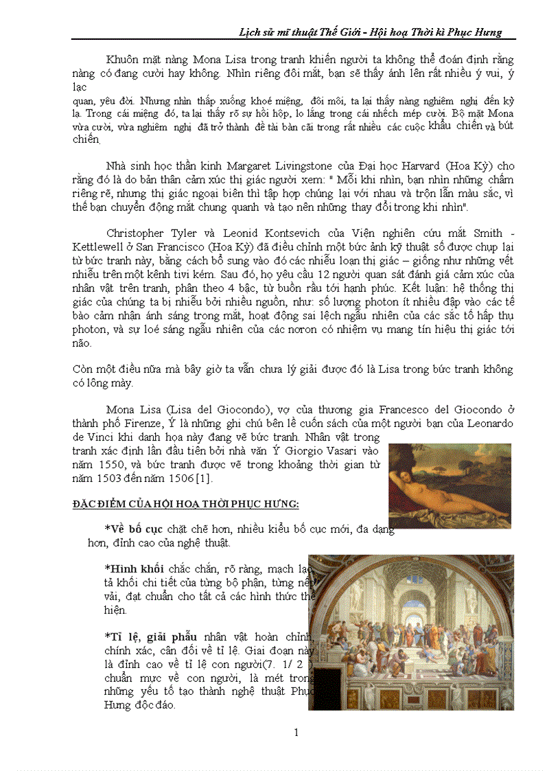 image for page Lịch sử mĩ thuật Thế Giới Hội hoạ Thời kì Phục Hưng