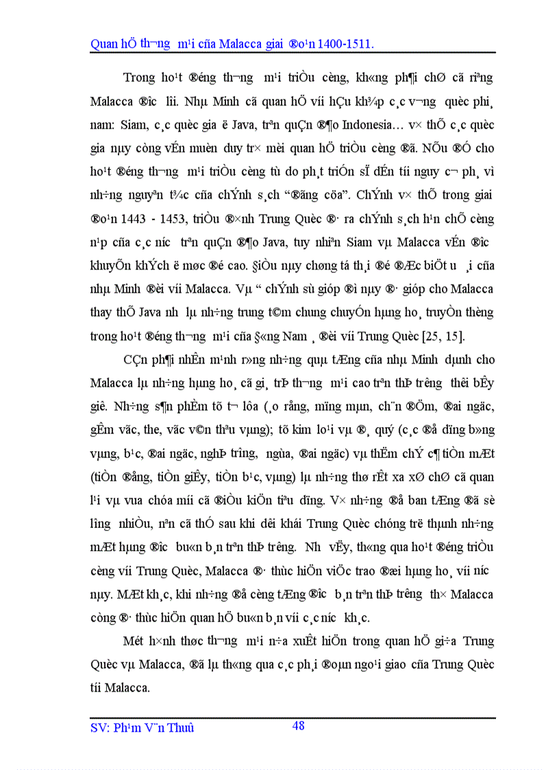 image for page Quan hệ thương mại của Malacca giai đoạn 1400 1511 1