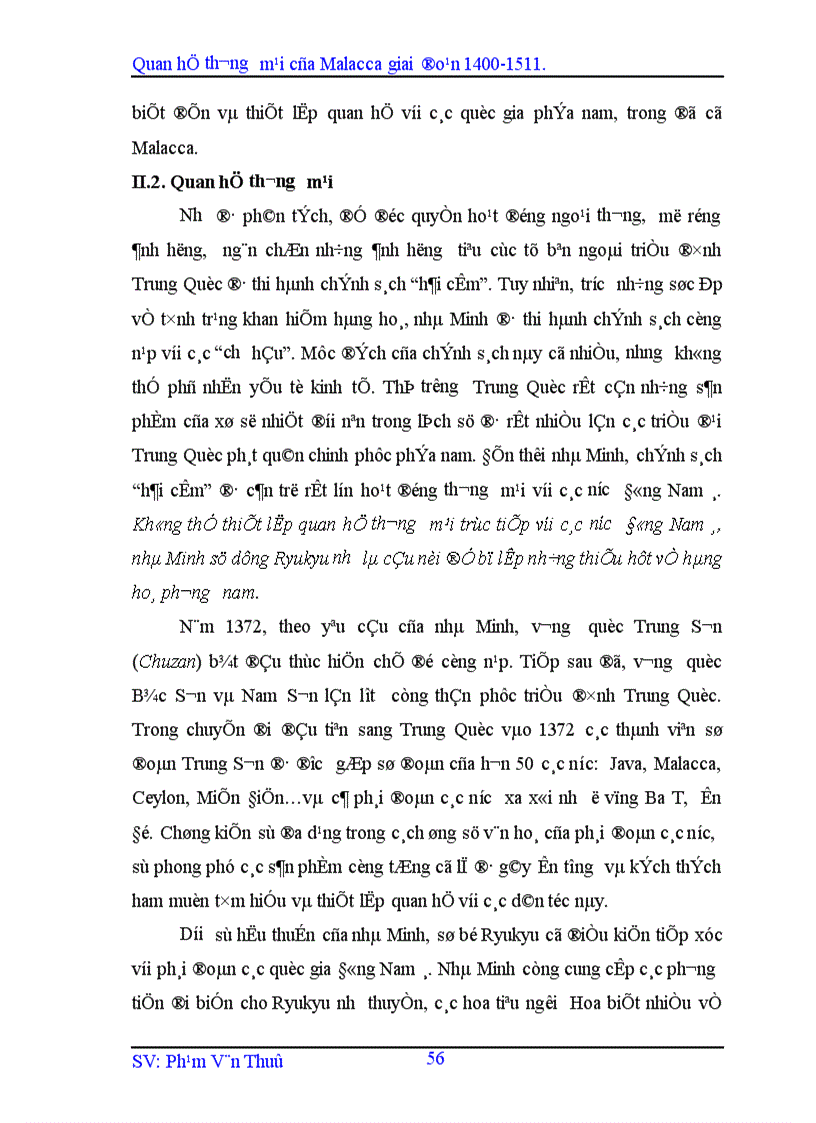 image for page Quan hệ thương mại của Malacca giai đoạn 1400 1511 1