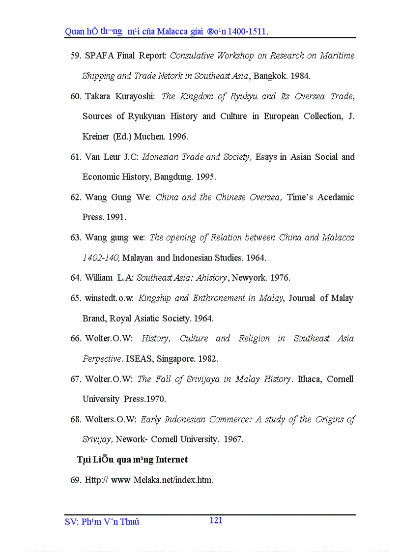 image for page Quan hệ thương mại của Malacca giai đoạn 1400 1511 1