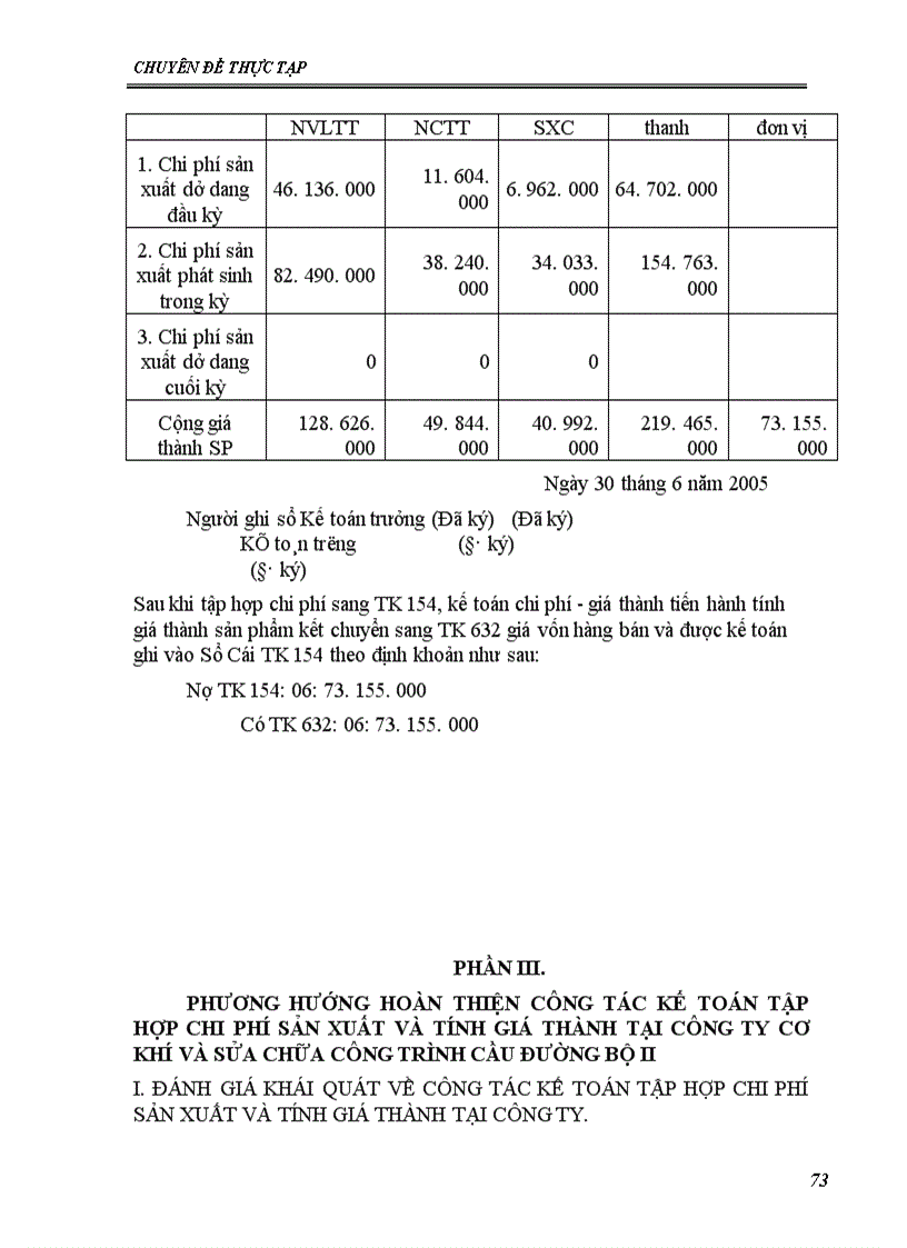 image for page Kế toán chi phí sản xuất và tính giá thành sản phẩm tại Công ty Cơ khí và sửa chữa công trình cầu đường bộ II 1