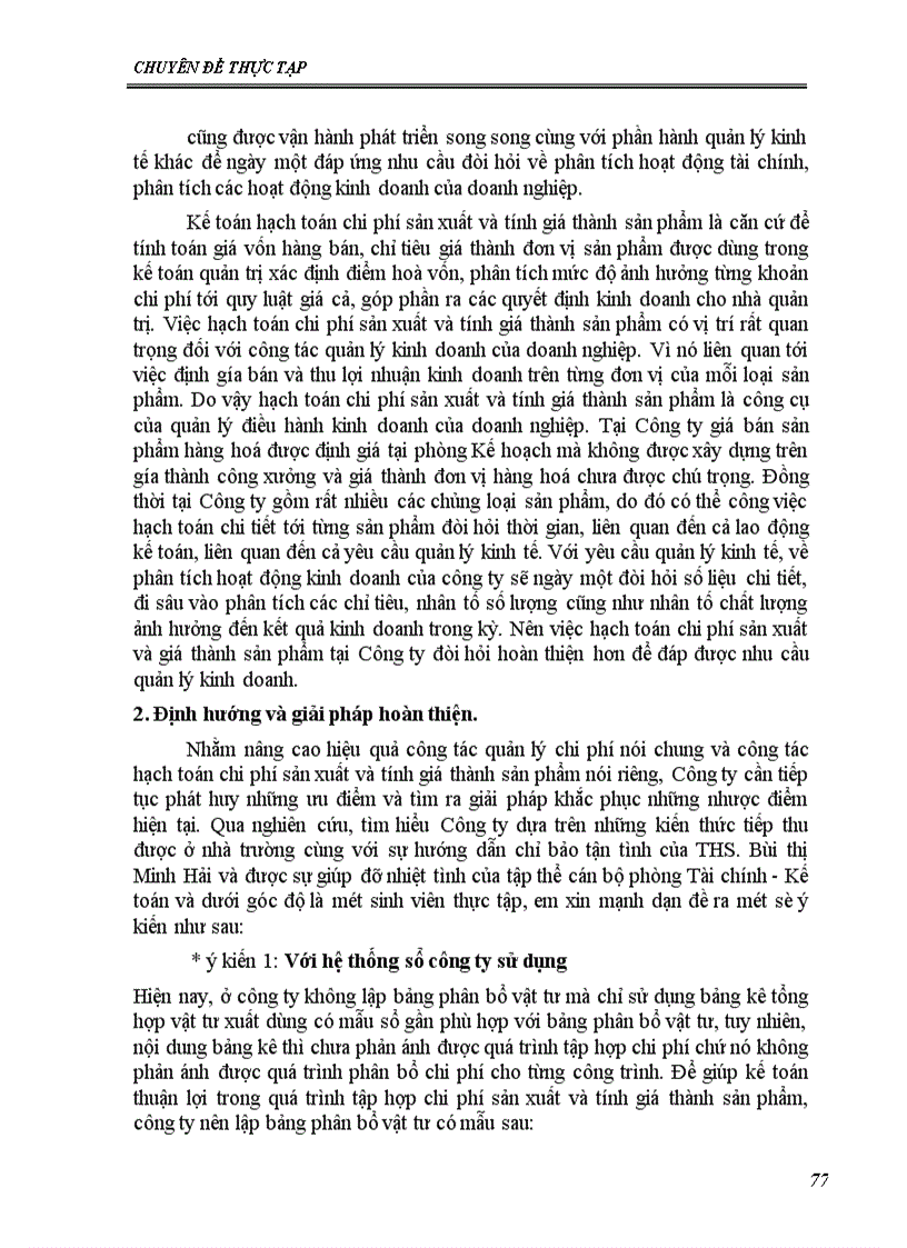 image for page Kế toán chi phí sản xuất và tính giá thành sản phẩm tại Công ty Cơ khí và sửa chữa công trình cầu đường bộ II 1