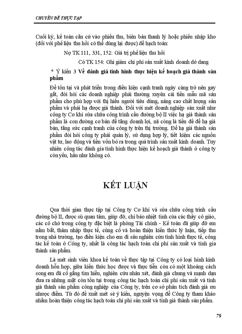 image for page Kế toán chi phí sản xuất và tính giá thành sản phẩm tại Công ty Cơ khí và sửa chữa công trình cầu đường bộ II 1