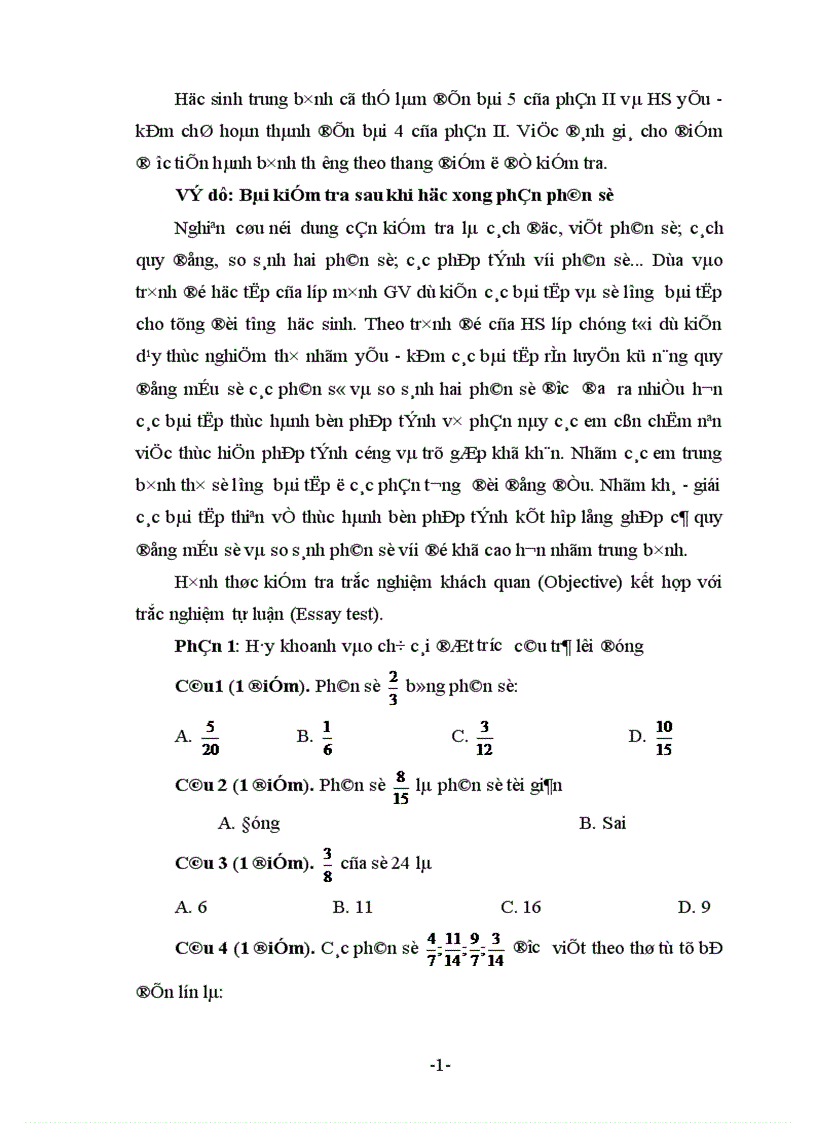image for page Vận dụng Dạy học phân hoá theo hướng tích cực hóa hoạt động học tập của học sinh trong dạy học phân số ở lớp 4