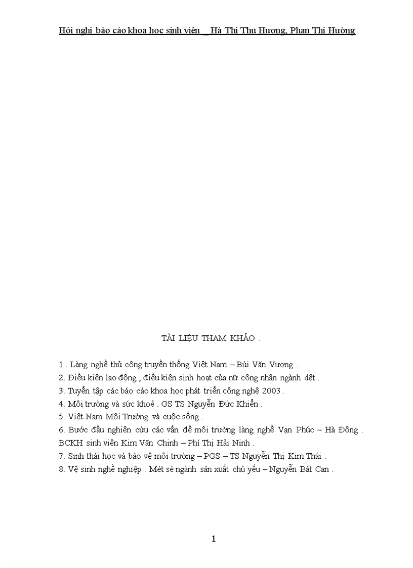 image for page Điều tra ảnh hưởng của quá trình dệt nhuộm lụa đến môi trường và sức khoẻ của người dân làng nghề Vạn Phúc Hà Đông 1