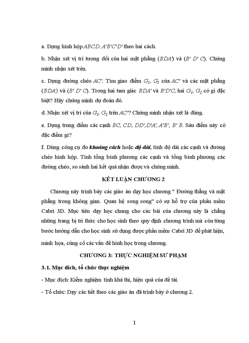 image for page Sử dụng Phần mềm Cabri 3D trong dạy hoc chương đường thẳng và mặt phẳng trong không gian quan hệ song song Hình học 11