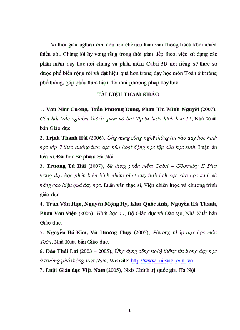 image for page Sử dụng Phần mềm Cabri 3D trong dạy hoc chương đường thẳng và mặt phẳng trong không gian quan hệ song song Hình học 11