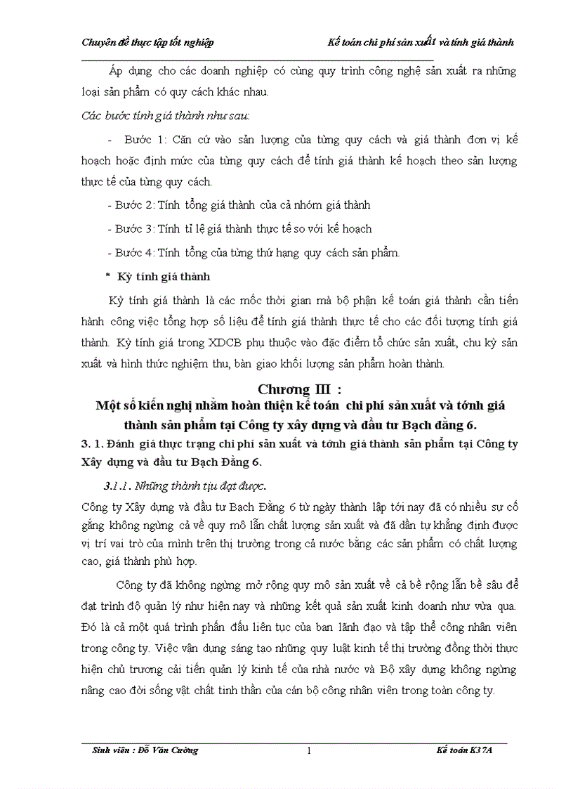 image for page Hoàn thiện kế toán chi phí sản xuất và tính giá thành sản phẩm xây lắp tại Công ty xây dựng và đầu tư Bạch đằng 6 1