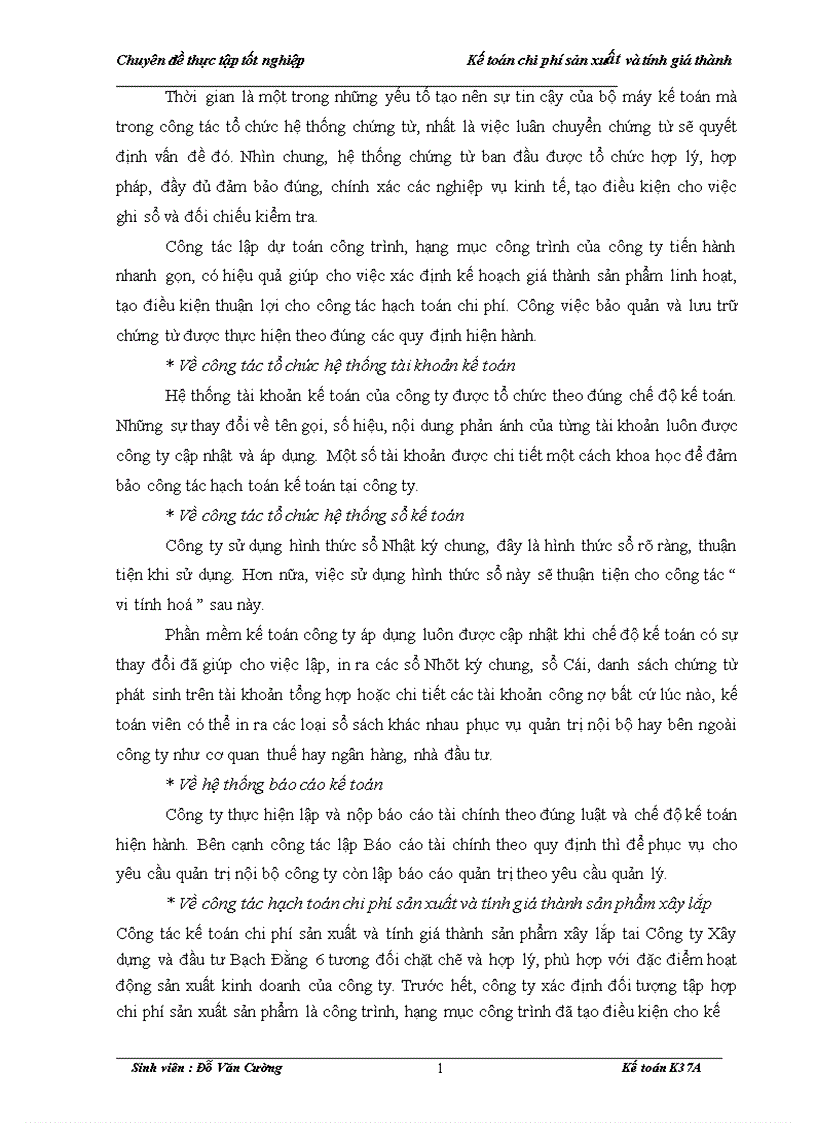 image for page Hoàn thiện kế toán chi phí sản xuất và tính giá thành sản phẩm xây lắp tại Công ty xây dựng và đầu tư Bạch đằng 6 1