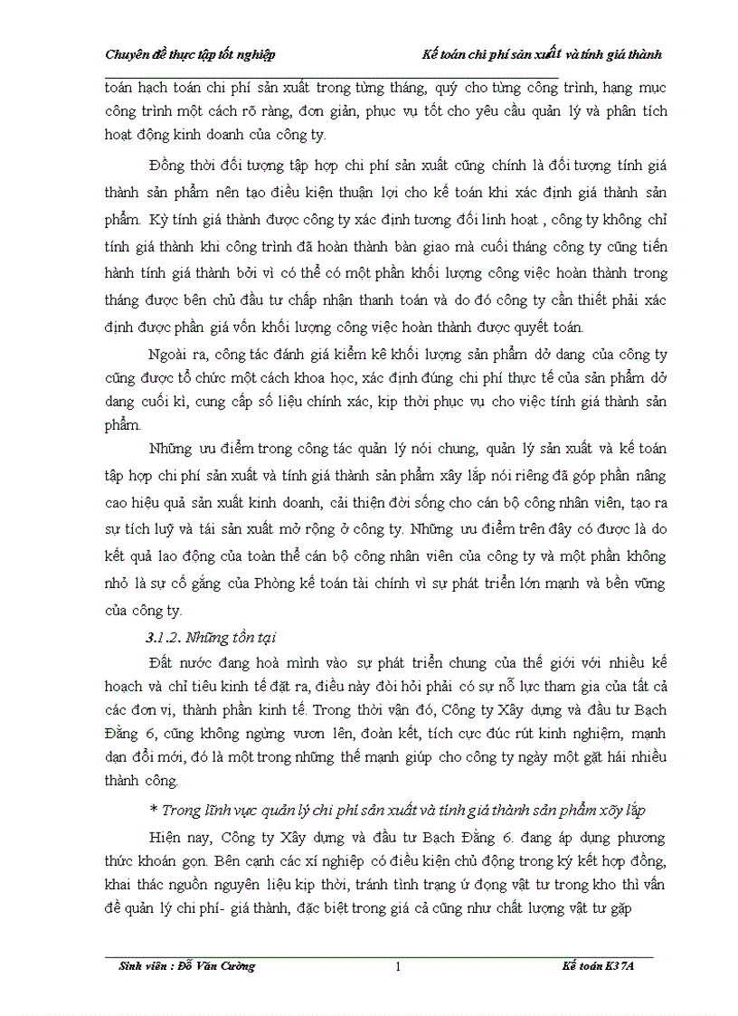 image for page Hoàn thiện kế toán chi phí sản xuất và tính giá thành sản phẩm xây lắp tại Công ty xây dựng và đầu tư Bạch đằng 6 1